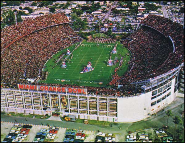 Swampy's Florida Historic Photos: New Years Day, ORange Bowl, Miami, 1960s.